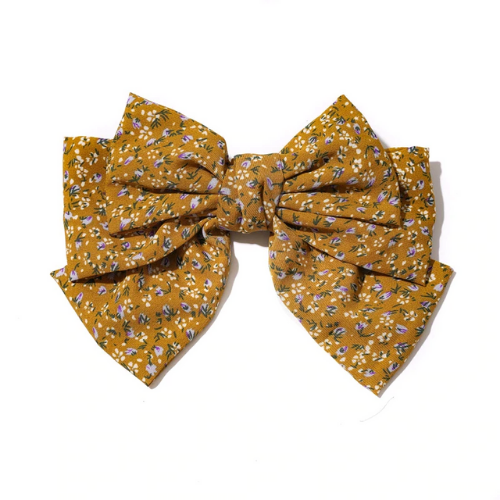 barrette noeud liberty accessoire cheveux tendance parisienne jaune