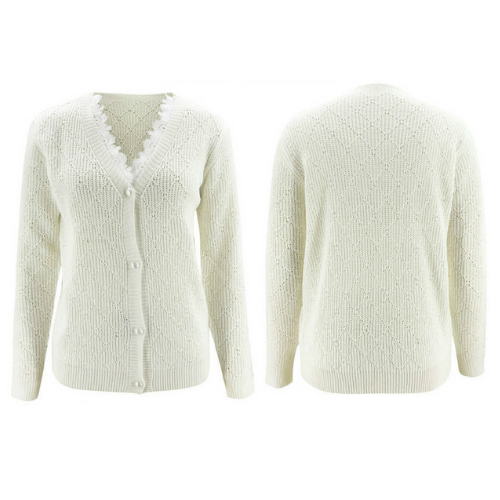 cardigan gilet blanc dentelle femme pas cher