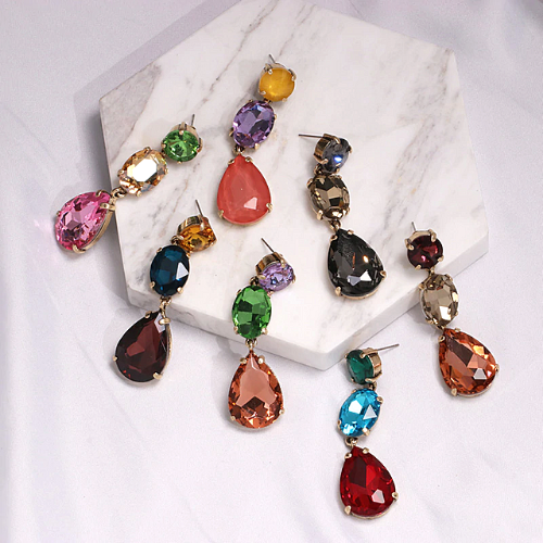 boucles doreilles fantaisie pendantes colorées chic glamour femme 5