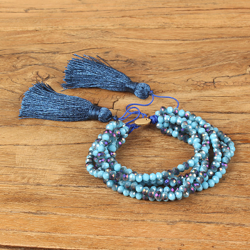bracelet pompon bijou fantaisie tendance cadeau femme rose bleu