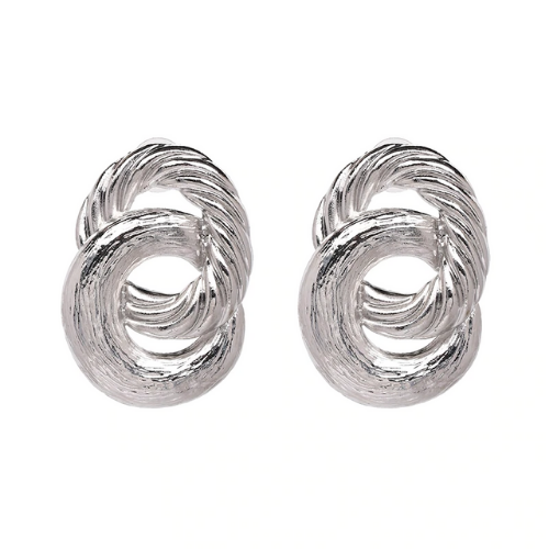 boucles doreilles fantaisies rondes géométriques argent silver argenté bijou femme fantaisie pas cher en ligne