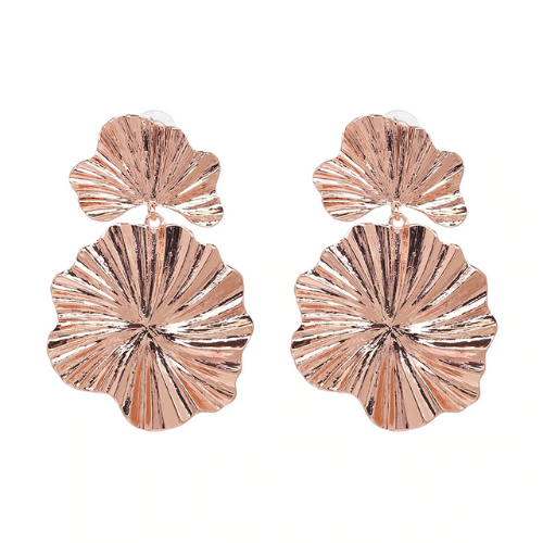 boucles doreilles fantaisies pendantes florales or rose gold pas cheres cadeau femme