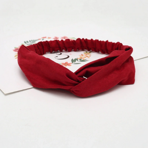bandeau cheveux rouge uni accessoire tendance fille femme