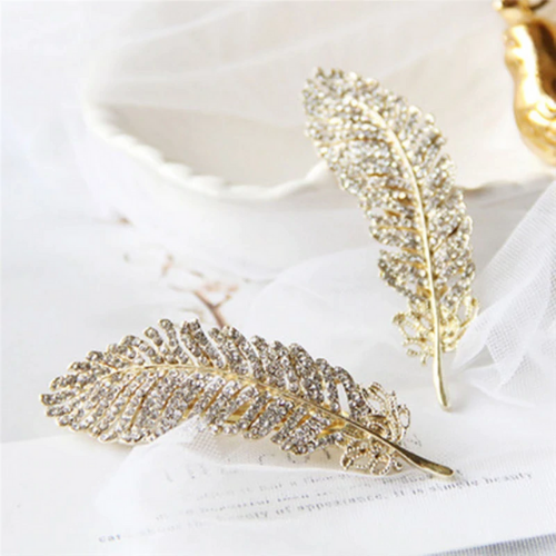 barrette plume accessoire cheveux doré brillant pas cher en ligne eshop