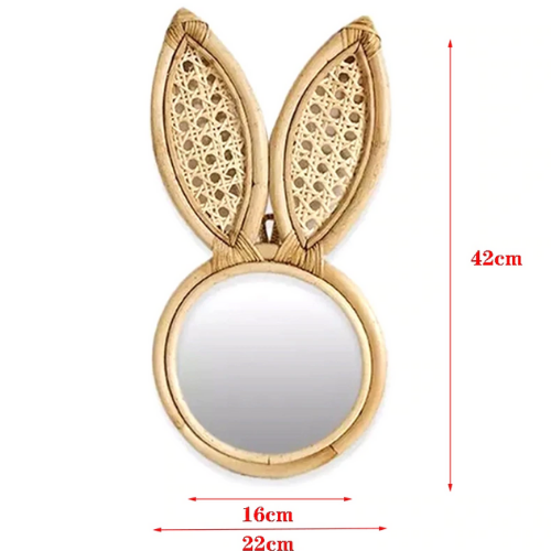 miroir en rotin oreilles lapin bohème chambre denfant original