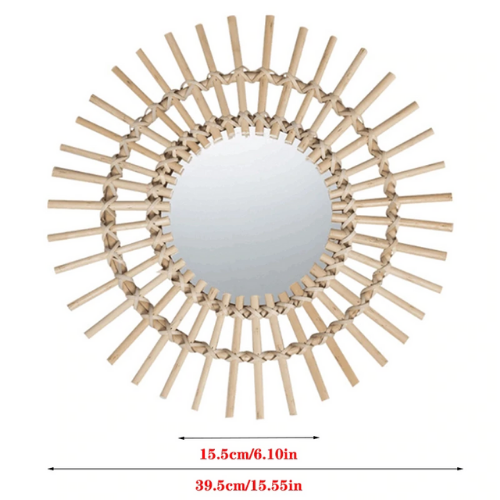 miroir en rotin soleil bohème déco à petit prix