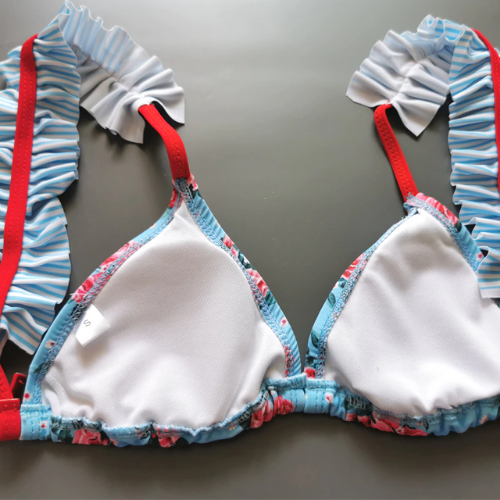 maillot de bain 2 pièce à volants rétro vintage chic femme imprimé triangle