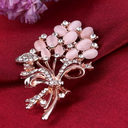 broche rose à strass chic pour femme cadeau original en ligne tendance