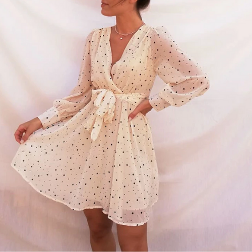 robe portefeuille courte blanc écru imprimée femme printemps été 2021