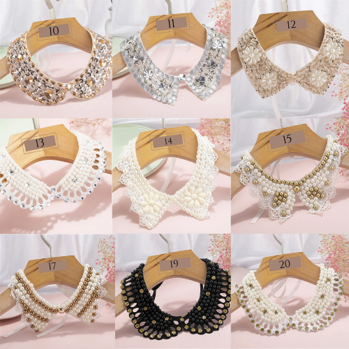 collier faux col claudine tendance à perles et strass nacrées idée cadeau femme en ligne originale