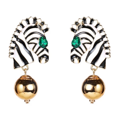 boucles doreilles pendantes fantaisie zèbre animal tendance chic bijou femme cadeau à petit prix