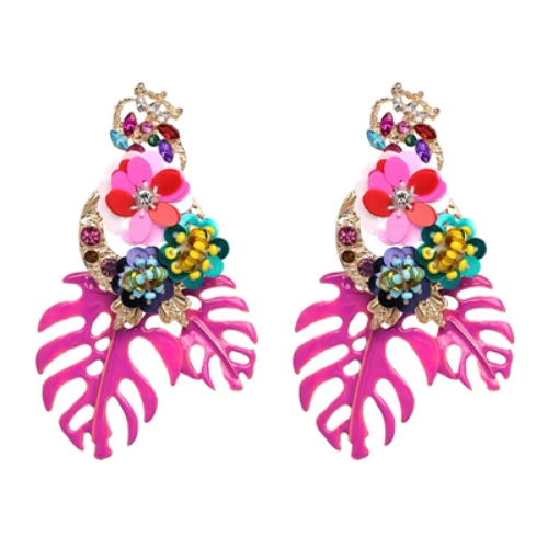 boucles doreilles colorées originales pendantes bijoux fantaisie femme printemps été 2021