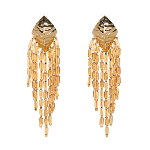 boucles doreilles fantaisies jaunes pendantes originales chic femme
