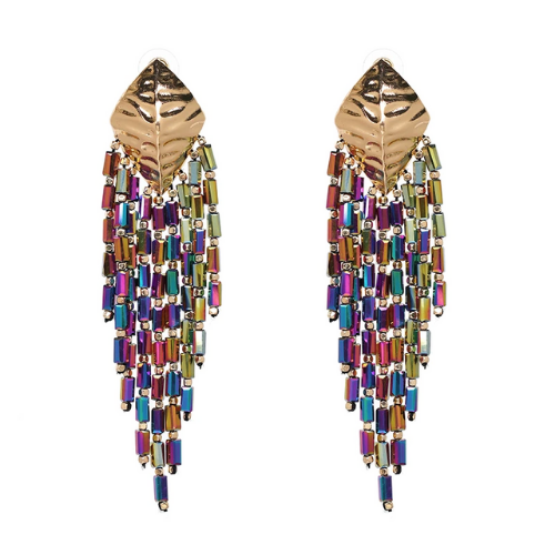 boucles doreilles fantaisies pendantes marron brun originales chic femme