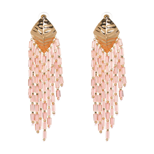 boucles doreilles fantaisies pendantes roses originales chic femme