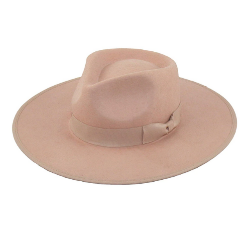chapeau feutré rose pâle femme tendance chic printemps été