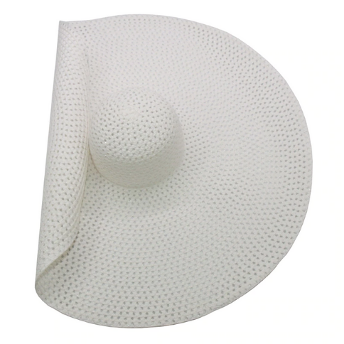 grand chapeau de paille blanc femme tendance chic printemps été