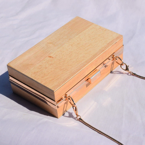 sac à main en bois à bandoulière femme idée cadeau originale