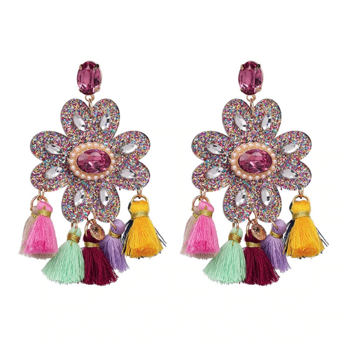 boucles doreilles fantaisies pendantes colorées originales chics