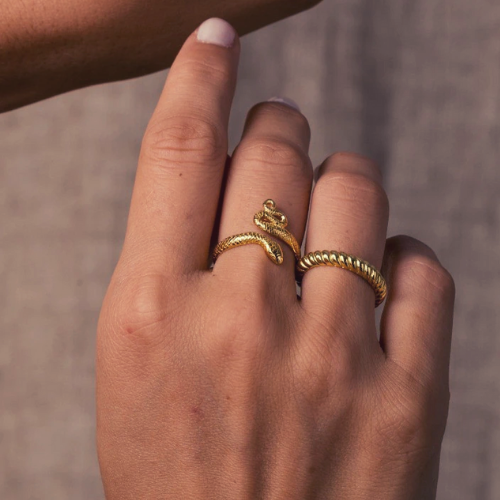 bague ajustable serpent en argent 925 plaqué or 18k femme idée cadeau femme