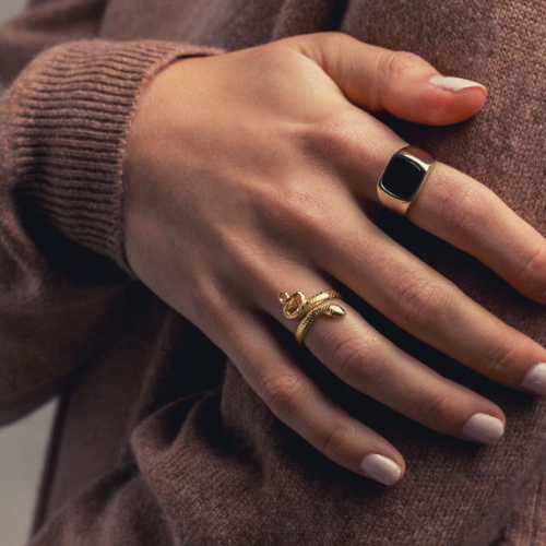bague ajustable serpent en argent 925 plaqué or 18k femme cadeau tendance