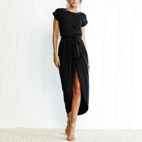 robe longue noire femme casual chic mode printemps été 2021 la selection parisienne