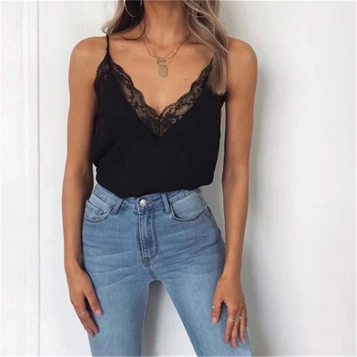 caraco noir dentelle dos nu tendance femme