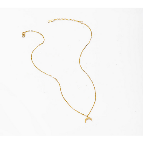 collier pendentif lune plaqué or femme cadeau pas cher