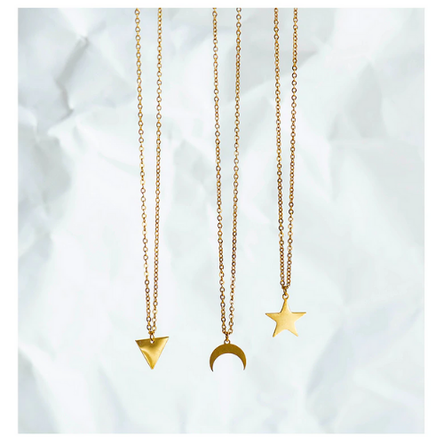 collier pendentif lune céleste plaqué or femme idée cadeau femme