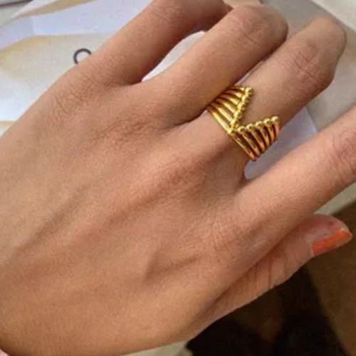 bague en cuivre laiton doré réglable tendance chic femme bijoux paris
