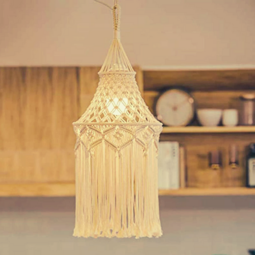 abat-jour macramé beige naturel luminaire bohème chic