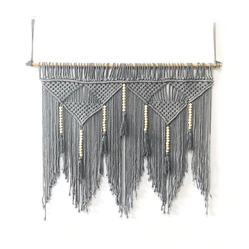 tête de lit en marcramé gris tendance en ligne