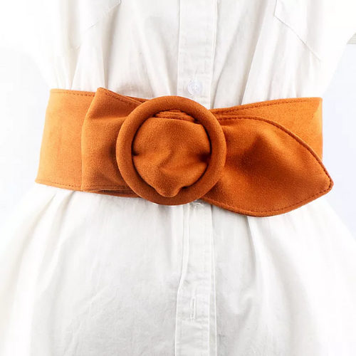 ceinture camel large suédine robe combi femme originale chic