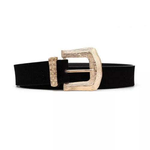 ceinture noire boucle dorée originale chic rétro