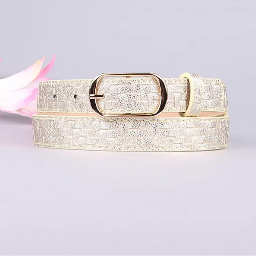 ceinture femme originale chic  blanc écu serpent