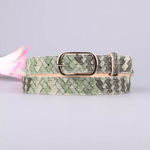 ceinture verte cuir femme originale chic