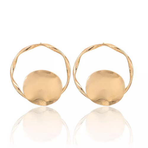 boucles doreilles pendantes dorées rondes bohème chic