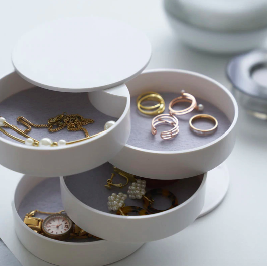 Boite à bijoux ronde blanche