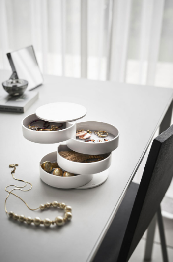 Boite à bijoux ronde blanche2