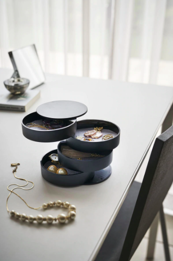Boite à bijoux ronde noire