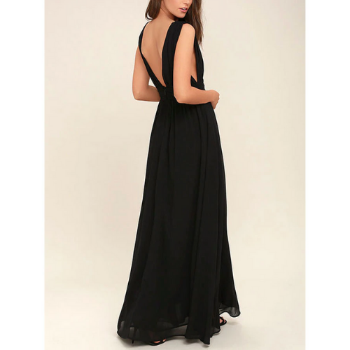 robe noire longue pour occasion femme cocktail pas chère