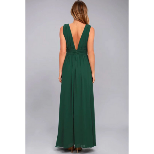 robe vert émeraude longue fluide chic pour occasion femme
