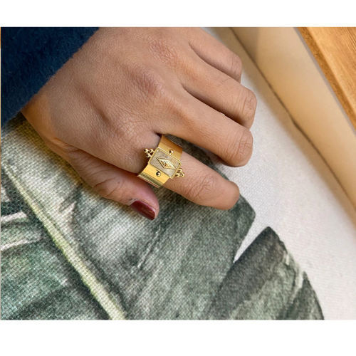 bague dorée ajustable bohème