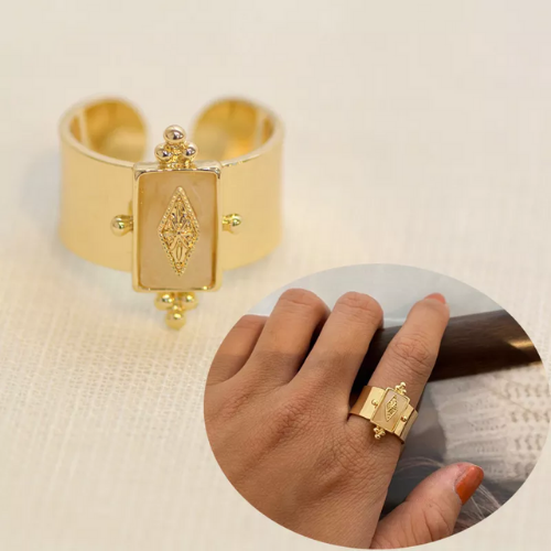 bague dorée ajustable acier inoxydable plaqué or