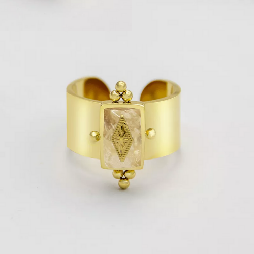 bague dorée ajustable tendance chic en ligne
