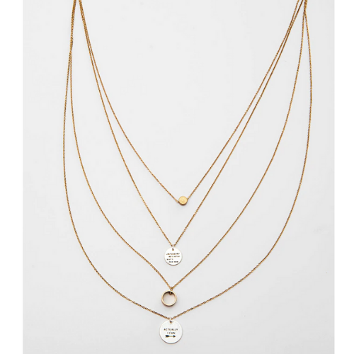 collier sautoir multi rang couleur or