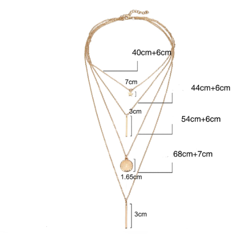 Multi sautoir doré 4 colliers