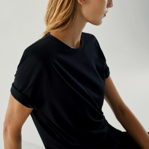 tee shirt noir femme basique chic. coton
