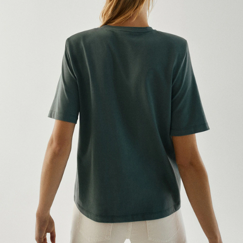 tee shirt vert femme basique chic coton