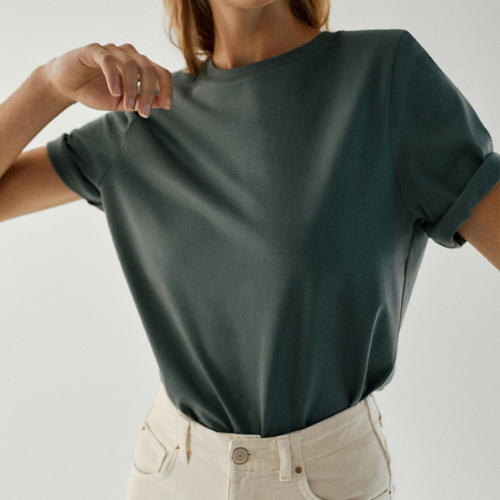 tee shirt vert femme basique chic